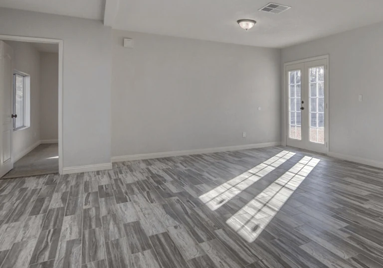 Finished interior with tile floor